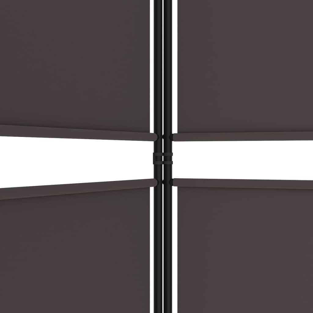 Divisorio a 3 Pannelli Marrone 150x180 cm in Tessuto