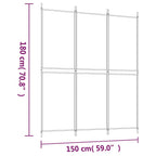 Divisorio a 3 Pannelli Marrone 150x180 cm in Tessuto