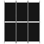 Divisorio a 3 Pannelli Nero 150x180 cm in Tessuto