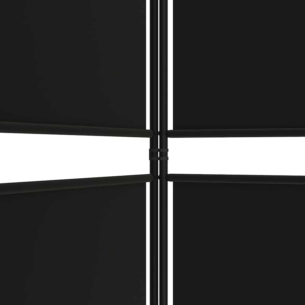 Divisorio a 3 Pannelli Nero 150x180 cm in Tessuto