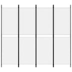 Divisorio a 4 Pannelli Bianco 200x180 cm Tessuto