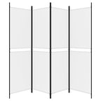 Divisorio a 4 Pannelli Bianco 200x180 cm Tessuto