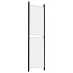 Divisorio a 4 Pannelli Bianco 200x180 cm Tessuto