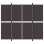 Divisorio a 4 Pannelli Marrone 200x180 cm in Tessuto