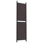Divisorio a 4 Pannelli Marrone 200x180 cm in Tessuto