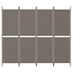 Divisorio a 4 Pannelli Antracite 200x180 cm Tessuto
