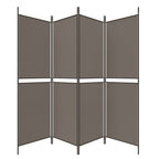 Divisorio a 4 Pannelli Antracite 200x180 cm Tessuto