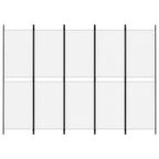 Divisorio a 5 Pannelli Bianco 250x180 cm Tessuto