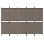 Divisorio a 5 Pannelli Antracite 250x180 cm Tessuto
