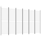 Divisorio a 6 Pannelli Bianco 300 x 180 cm Tessuto