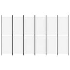 Divisorio a 6 Pannelli Bianco 300 x 180 cm Tessuto