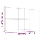 Divisorio a 6 Pannelli Bianco 300 x 180 cm Tessuto