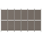 Divisorio a 6 Pannelli Antracite 300 x 180 cm Tessuto
