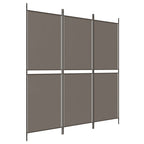 Divisorio a 3 Pannelli Antracite 150x200 cm in Tessuto