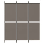 Divisorio a 3 Pannelli Antracite 150x200 cm in Tessuto