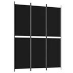 Divisorio a 3 Pannelli Nero 150x200 cm in Tessuto