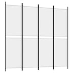 Divisorio a 4 Pannelli Bianco 200x200 cm Tessuto