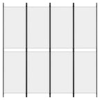 Divisorio a 4 Pannelli Bianco 200x200 cm Tessuto