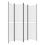 Divisorio a 4 Pannelli Bianco 200x200 cm Tessuto