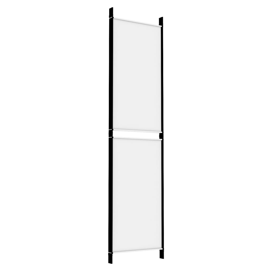 Divisorio a 4 Pannelli Bianco 200x200 cm Tessuto