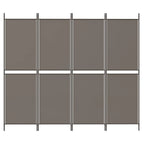 Divisorio a 4 Pannelli Antracite 200x200 cm Tessuto