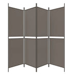 Divisorio a 4 Pannelli Antracite 200x200 cm Tessuto