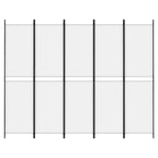 Divisorio a 5 Pannelli Bianco 250x200 cm Tessuto