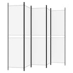 Divisorio a 5 Pannelli Bianco 250x200 cm Tessuto