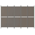 Divisorio a 5 Pannelli Antracite 250x200 cm Tessuto