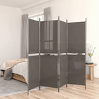 Divisorio a 5 Pannelli Antracite 250x200 cm Tessuto