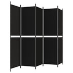 Divisorio 5 Pannelli Nero 250x200 cm Tessuto