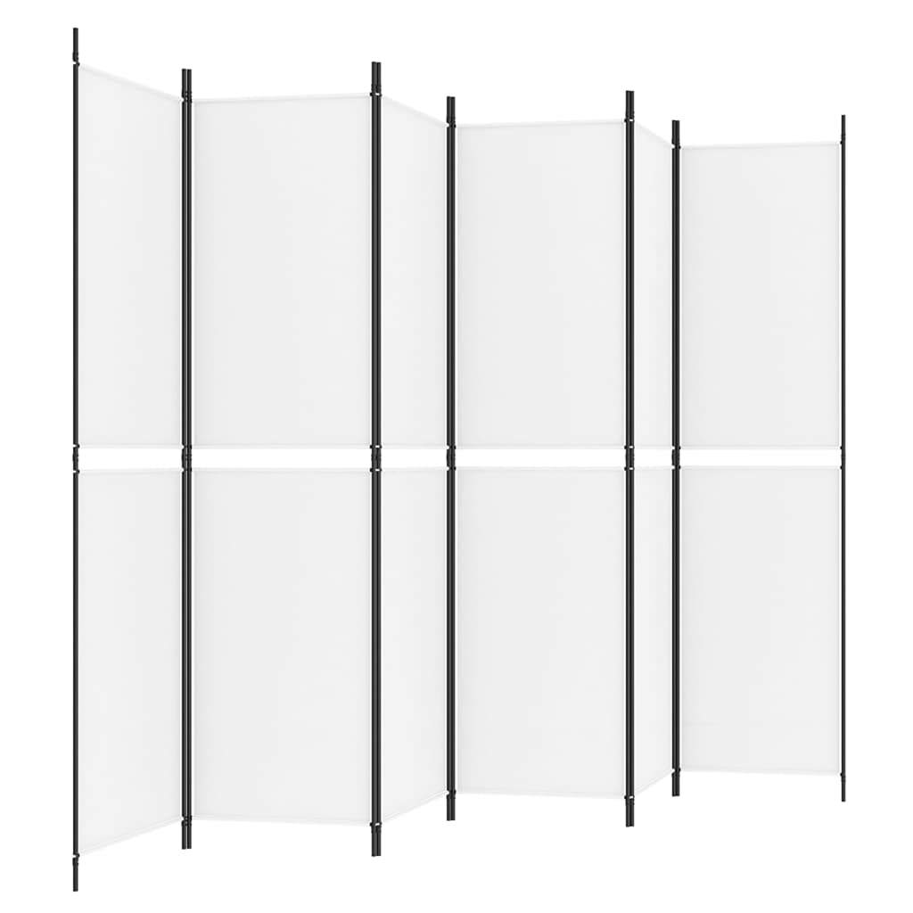 Divisorio a 4 Pannelli Bianco 300x200 cm Tessuto