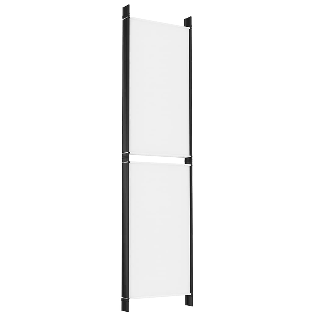 Divisorio a 4 Pannelli Bianco 300x200 cm Tessuto