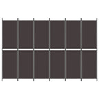 Divisorio a 6 Pannelli Marrone 300x200 cm in Tessuto
