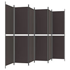 Divisorio a 6 Pannelli Marrone 300x200 cm in Tessuto