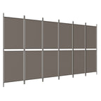 Divisorio a 6 Pannelli Antracite 300x200 cm Tessuto
