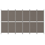 Divisorio a 6 Pannelli Antracite 300x200 cm Tessuto