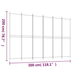 Divisorio a 6 Pannelli Antracite 300x200 cm Tessuto