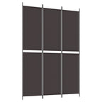 Divisorio a 3 Pannelli Marrone 150x220 cm in Tessuto