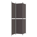 Divisorio a 3 Pannelli Marrone 150x220 cm in Tessuto