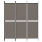 Divisorio a 3 Pannelli Antracite 150x220 cm in Tessuto