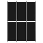 Divisorio a 3 Pannelli Nero 150x220 cm in Tessuto