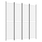 Divisorio a 4 Pannelli Bianco 200x220 cm Tessuto