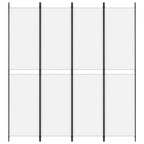 Divisorio a 4 Pannelli Bianco 200x220 cm Tessuto