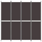 Divisorio a 4 Pannelli Marrone 200x220 cm in Tessuto