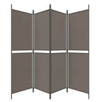 Divisorio a 4 Pannelli Antracite 200x220 cm Tessuto