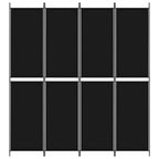 Divisorio a 4 Pannelli Nero 200x220 cm in Tessuto