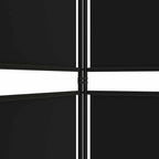 Divisorio a 4 Pannelli Nero 200x220 cm in Tessuto
