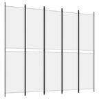 Divisorio a 5 Pannelli Bianco 250x220 cm Tessuto