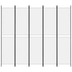 Divisorio a 5 Pannelli Bianco 250x220 cm Tessuto